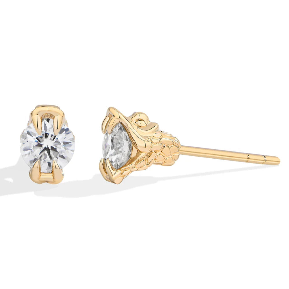 Round Cut 0.5CT Moissanite Stud Earrings 925 Sterling Silver 18K Gold Plated ForWomen Girl Sparkling Engagement Jewelry