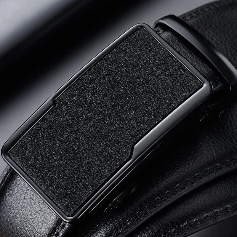 2023 New cow genuine leather men's belt cowhide strap for male automatic buckle belts for men black buckle belts