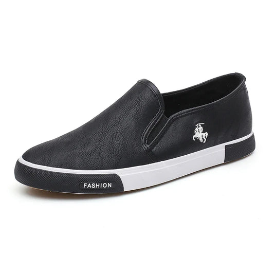 Men Leather Shoes Flat Heel Low Top Slip-on Breathable Fashion Business Trendy All-match Comfortable Spring and Autumn Main Push