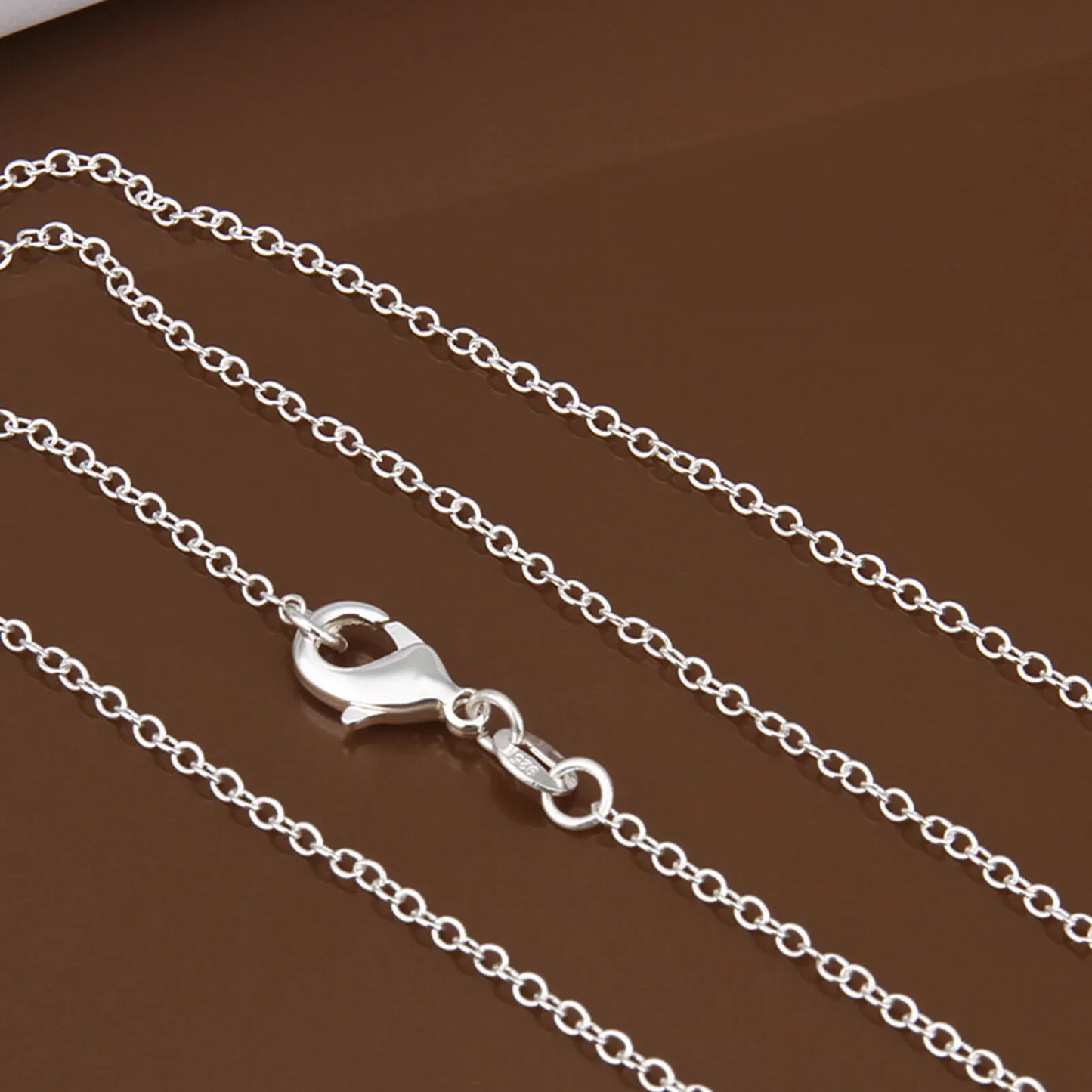 5pcs/lot 925 Sterling Silver Chain necklace,Fashion Men/Women DIY Jewelry Rolo Chain 1mm Necklace 16 18 20 22 24"