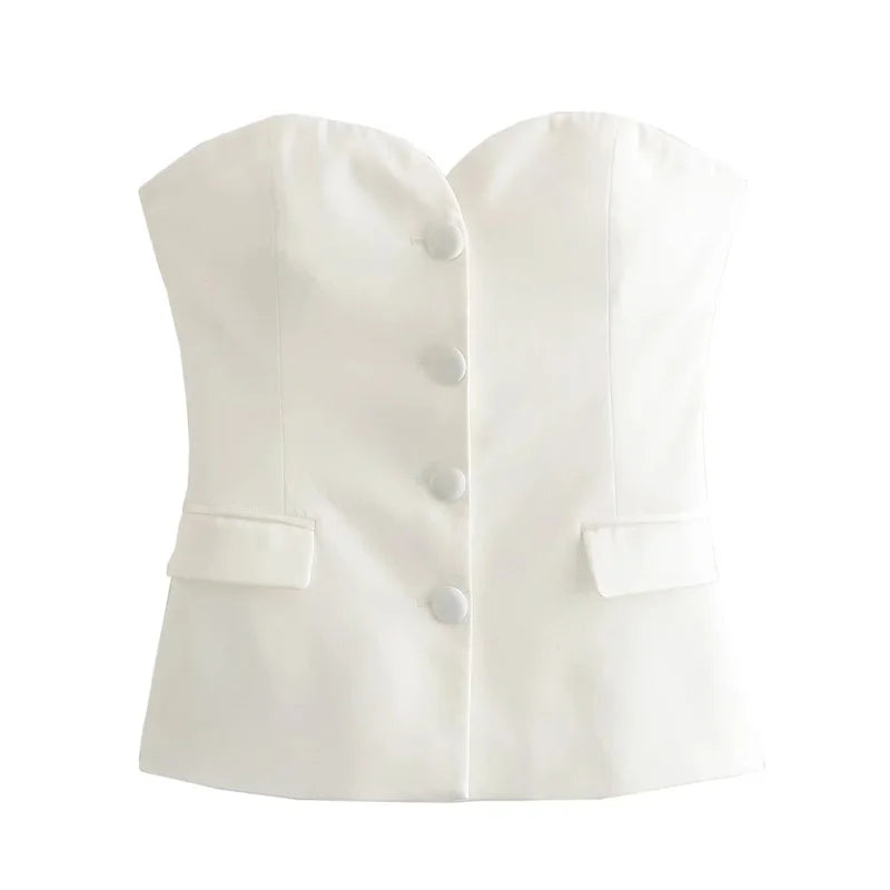 2025 Corset Top Women White Black Crop Top Female off Shoulder Bustier Top Woman Vest Sexy Backless Tube Tops for Women