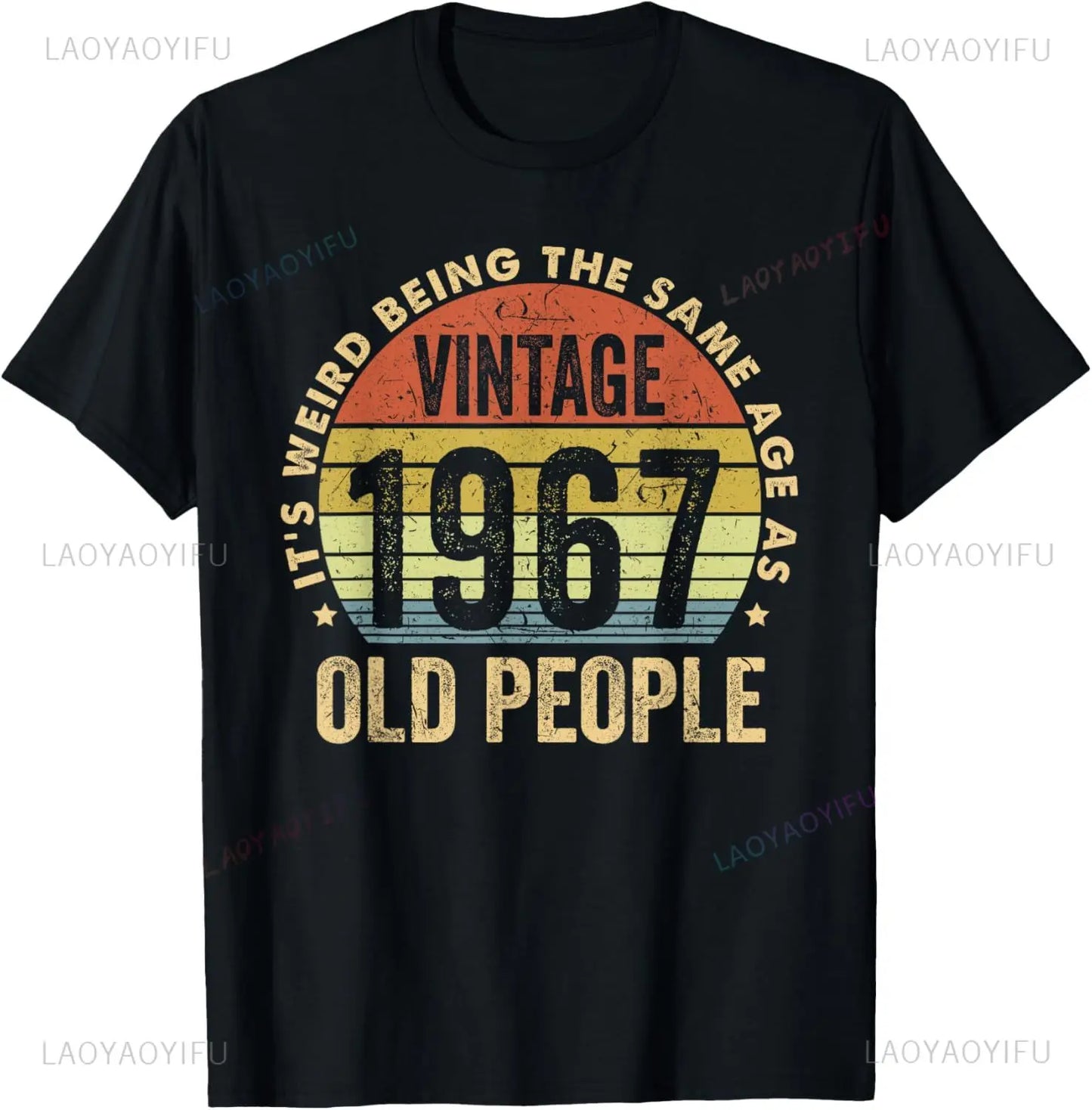 Vintage 1967 58 Years Old Men Women 58th Birthday Gifts T-Shirt Casua Personalized Clothing Graphic T Shirts Ropa Hombre