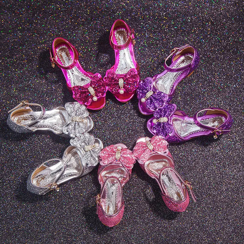 2026 Spring New Children's Shoes Princess Shoes Girl's Fashion Sandals Crystal Princess Shoes