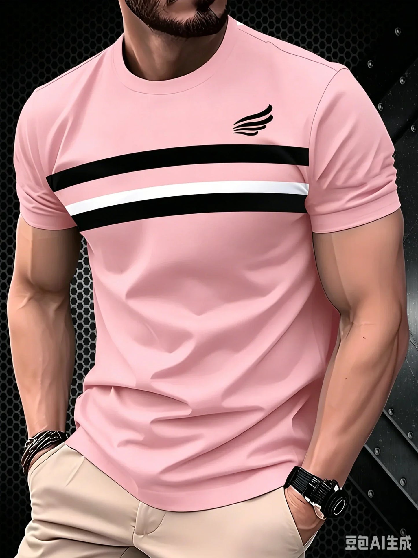 Simple Fashion Striped Graphic T Shirts For Men Summer Casual Short Sleeve 3D Printed T-shirts Loose Breathable Daily Wear Tees