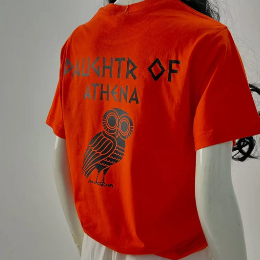Camp Half Blood Men Women T-shirt 2 Sided TShirt Summer Greek Mythology Zeus Athena's Daughter Print Halloween Orange Tops