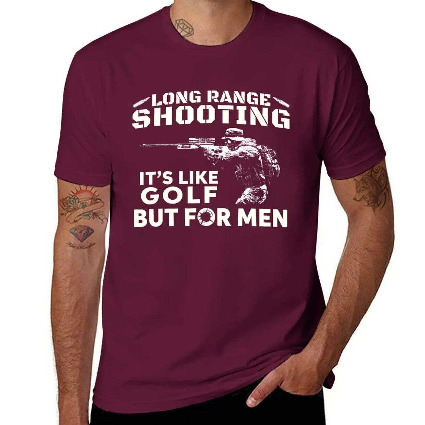 Long Range Shooting Its Like Golf But For T-Shirt tees blanks animal prinfor boys sublime mens clothes