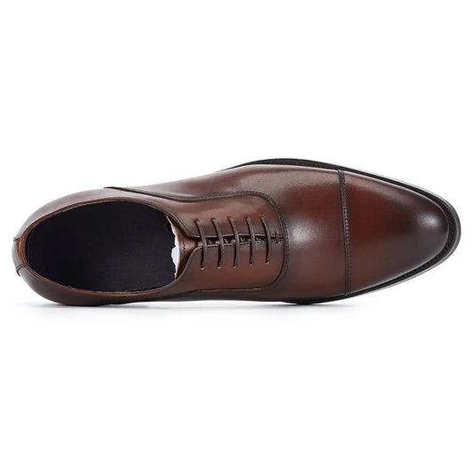Italian Men's Genuine Leather Oxford Shoes Classic Breathable Gentleman Top Layer Cowhide Business Dress Shoes