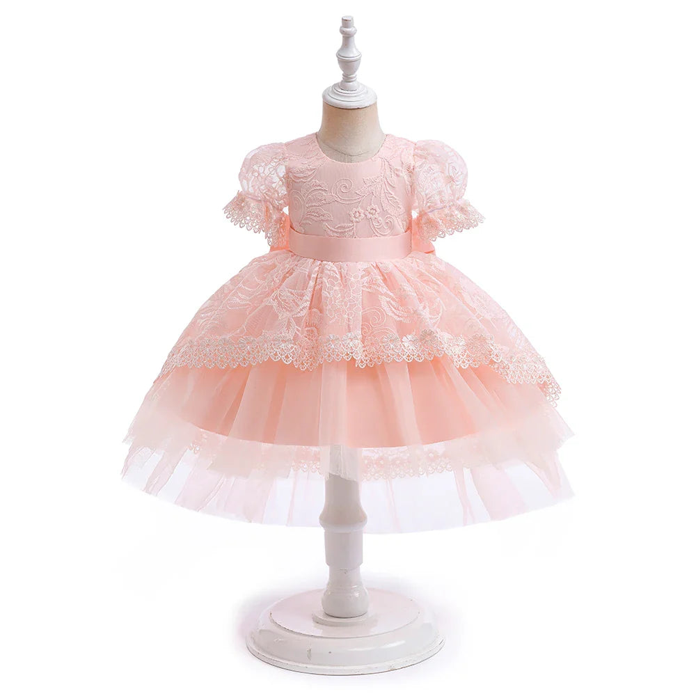 Summer Flower Bridesmaids Party Girls Dress Elegant Birthday Wedding Prom Princess Dresses Girl Pageant Baptism Evening Costumes