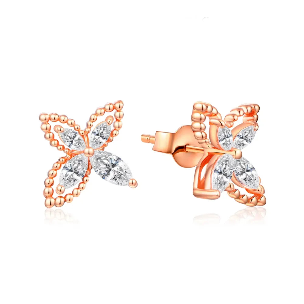 D VVS1 Luxulry Moissanite Earrings for Women Real 925 Sterling Silver Passed Diamond Tester Stud Earrings Anniversary