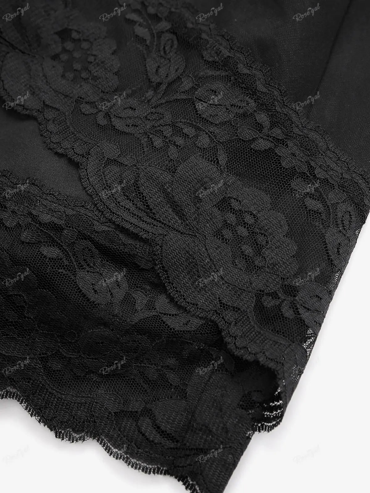 Plus Size Asymmetric A Line Skirt Black Patchwork Floral Lace Overlay Lace-up Ruched Peplum Hem High Low Skirts