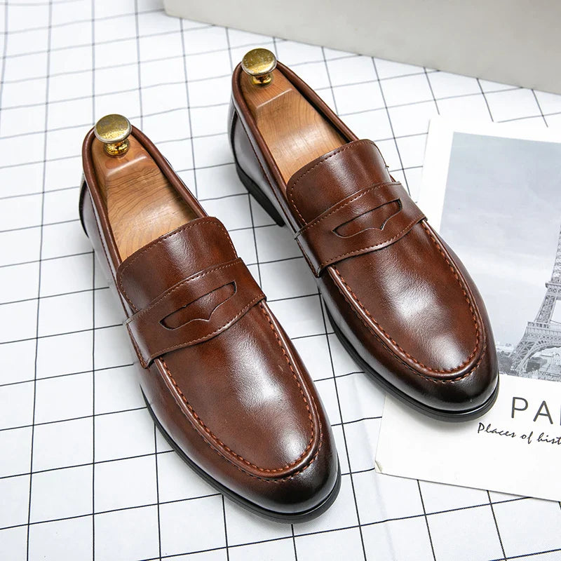 High Quality Social Leather Shoes For Men Classic Casual Business Shoes Men Trend Men's Dress Shoes Office Loafers Male