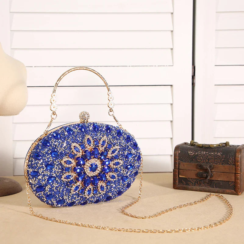 Cross-border explosive sunflower dinner bag Fashion banquet clutch bag Dress evening bag Diamond set bag European and American p