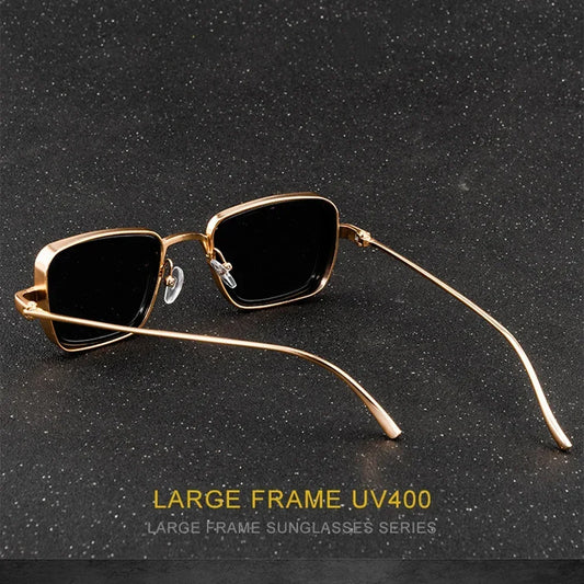 Brand Shades Men Women Sun Glasses UV400 Square Vintage Metal Steampunk Sunglasses