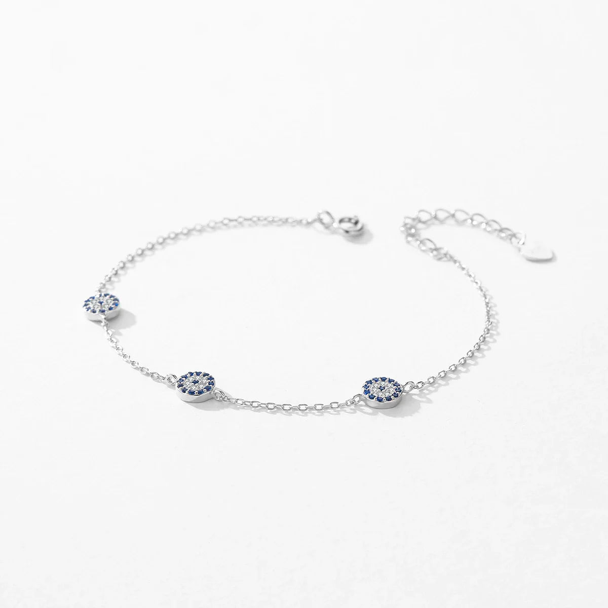 Authentic 925 Sterling Silver Blue Eyes Bracelet Fashion Chain Link For Women Birthday Mother‘s Day Gift Fine Jewelry