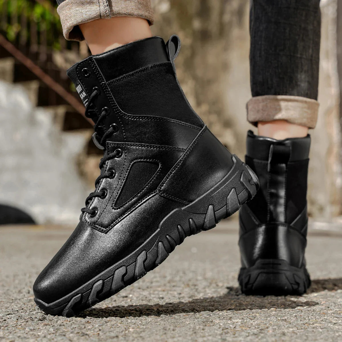 Men's high top boots, casual sports shoes, outdoor camouflage, wear-resistant, trendy and fashionable men's boots