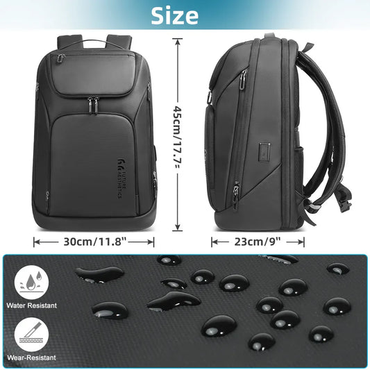 Business Backpack for Men Waterproof Travel 17.3" Laptop Backpack High Capacity Multifunctional Pack USB Charging