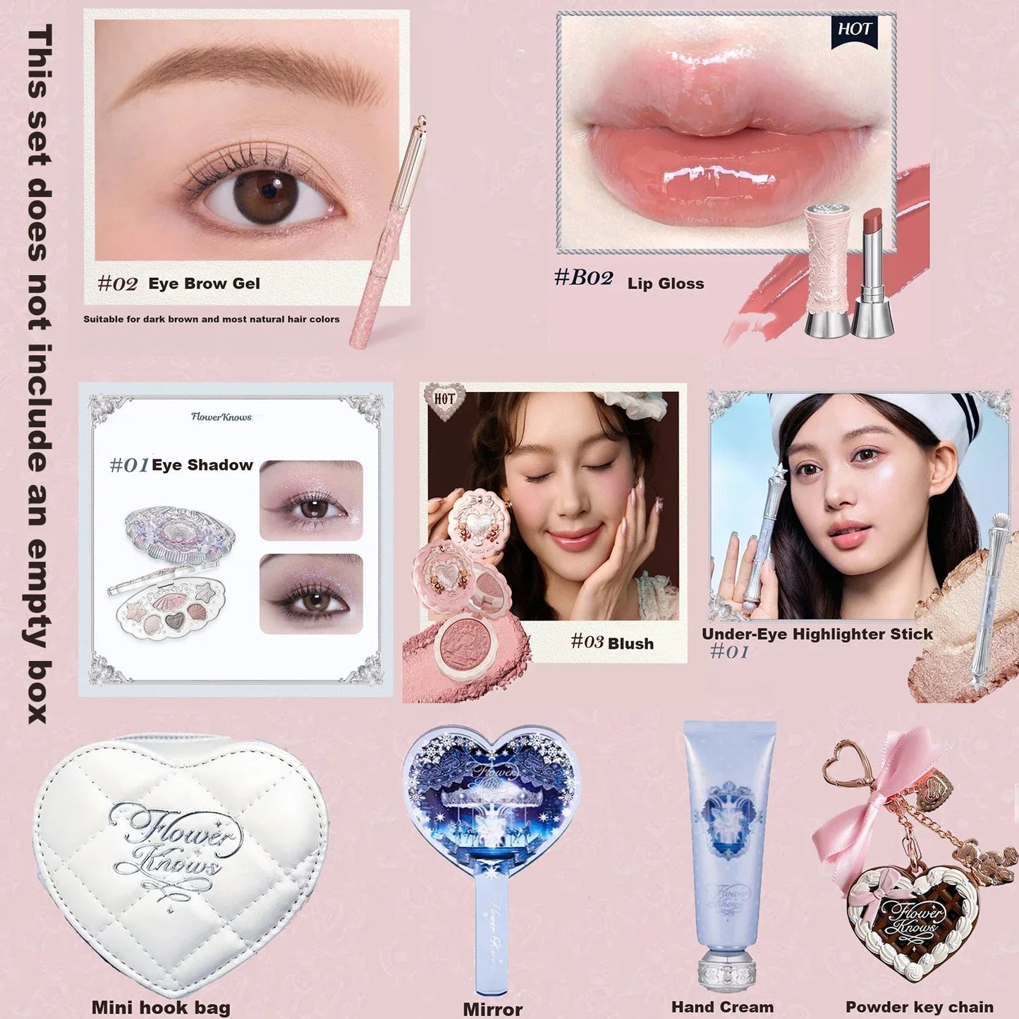 THE SWEETIE BEAR COLLECTION Makeup Gift Set All In Concealer Palette Blush Setting Powder Lip Jelly Gift Box Mirror