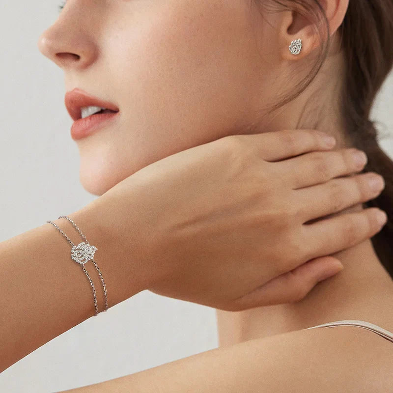 18k Gold Plated Full Moissanite Stud Earrings for Women Luxury Jewelry Gift for New Year Girl 925 Sterling Silver Earing