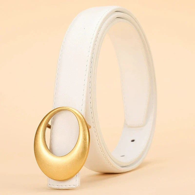 Fashionable women's belt; cowhide leather belt for women; versatile decoration with a high-end feel; trendy Korean-style