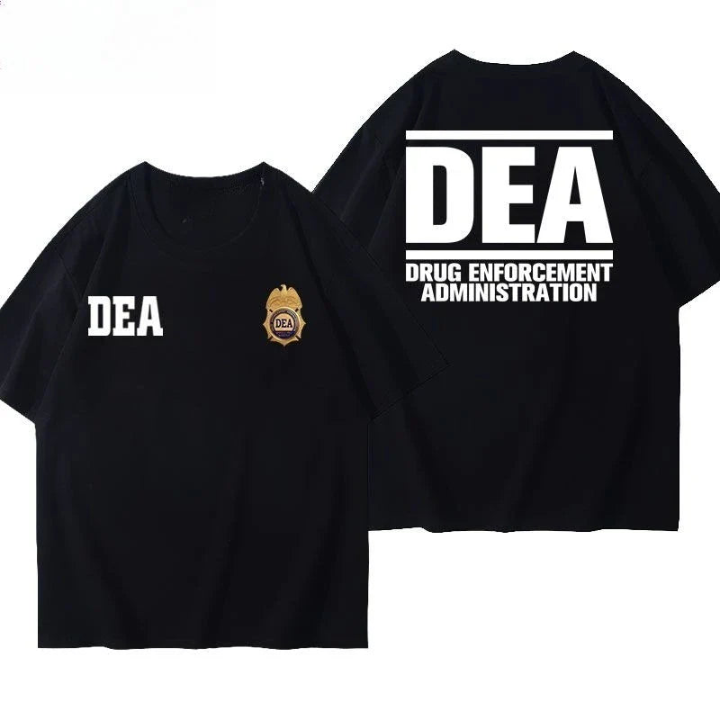 DEA US Federal Interdiction Agency T-shirt Breaking Bad American Police Fan Identification Suit Black Cotton Short Sleeves