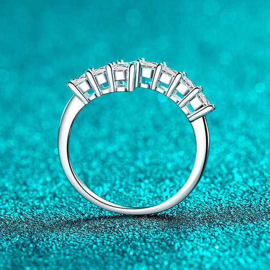 Full 3mm Moissanite Wedding Ring 925 Sterling Silver Eternity Band Engagement Bride Party Rings For Women Fine Jewelry