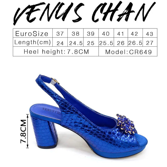 Italian Design Rhinestone-encrusted Ladies Party Shoes And Special Bag High Heels And Dual Purpose Bag Women's Shoes