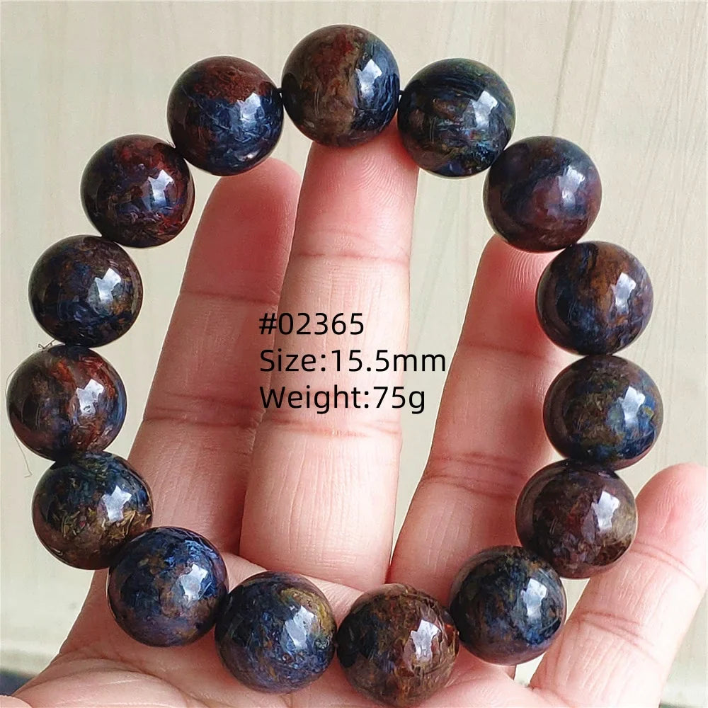 Natural Blue Pietersite Bracelet Women Men Beads Round Beads Chatoyant Cat Eye Fire Pietersite Namibia AAAAAA