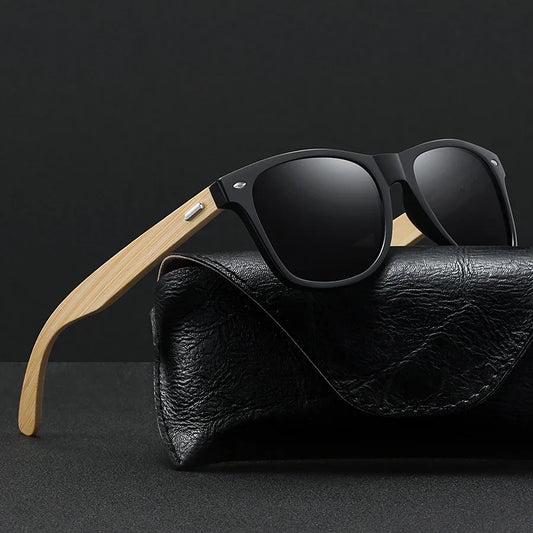Fashion Bamboo Wood Vintage Square Sunglasses Men Women Luxury Brand Designer Sun Glasses Wooden Driving Fishing Eyewear