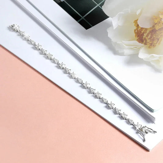 18K Gold Plated All Moissanite Tennis Bracelets for Women Luxury S925 Sterling Silver Jewelry Full Diamond Bracelets
