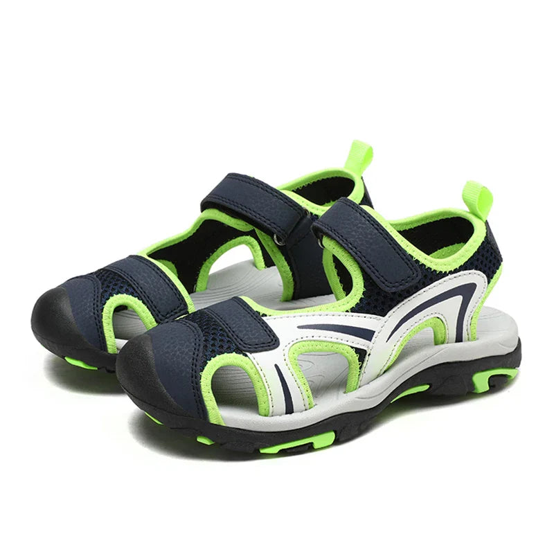 Summer Beach Water Children Sandals Fashion Shoes Outdoor Non-slip Soft Bottom Shading Leather Boys Comfortable Walking Sandials