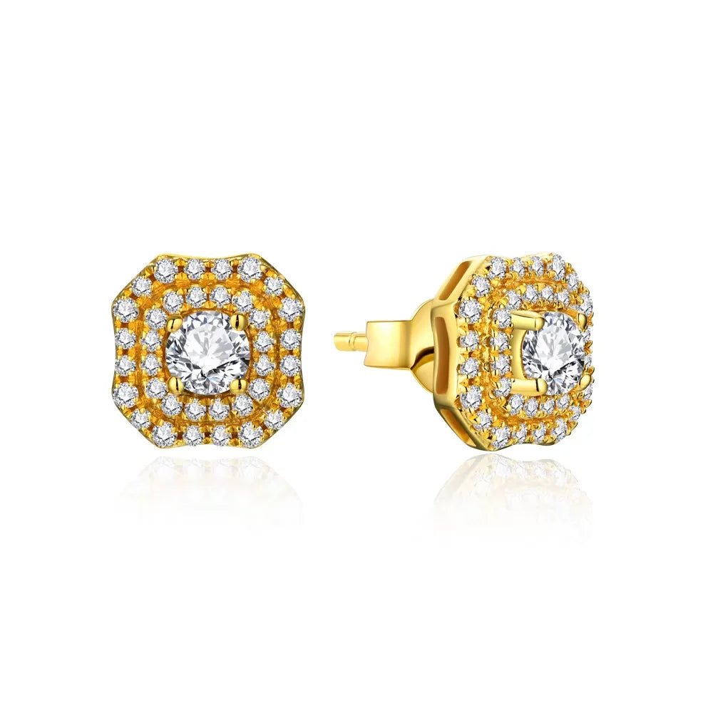 Luxurly D VVS1 Color Moissanite Stud Earrings For Women Top Quality 100% 925 Sterling Silver Sparkling Wedding Jewelry