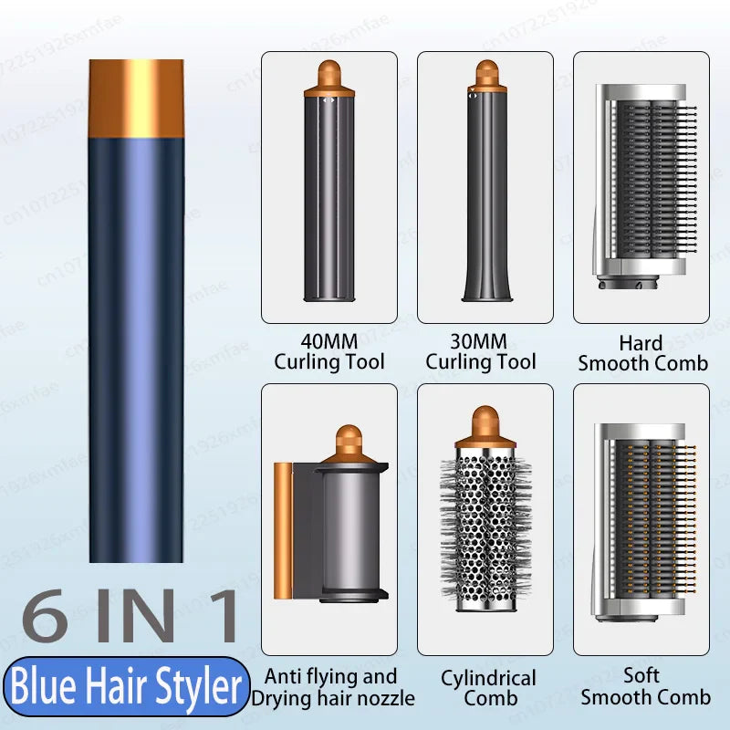 6 IN 1 Hair Styler 110V Negative Ion Hair Dryer Set Multi Hair Styler Professional Blow Dryer Brush for Curling Gift for Women