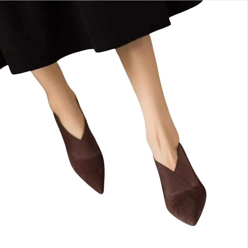 Spring/ Autumn New Comfortable Stiletto Women's Shoes Suede Party Women's Shoes Fashion Pointed Toe High Heels Zapatos De Mujer
