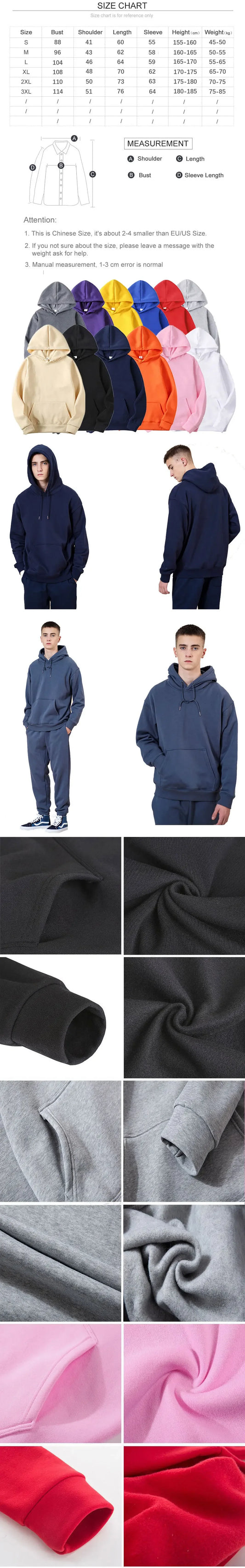 Hoodies Men Women Harajuku Hip Hop High Street Sweatshirt Casual Fleece Cozy Pullovers