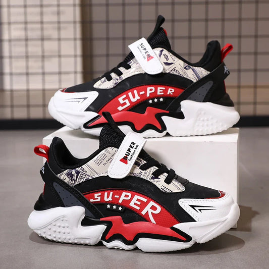 Sport Kids Sneakers Boys Casual Shoes For 5-16Years Old Children Tennis Leather Non Slip Fashion Running Shoes
