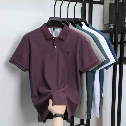 100% pure cotton summer new fashionable men's shortsleeved luxury customized business polo shirt exquisite embroidery Tshirt top