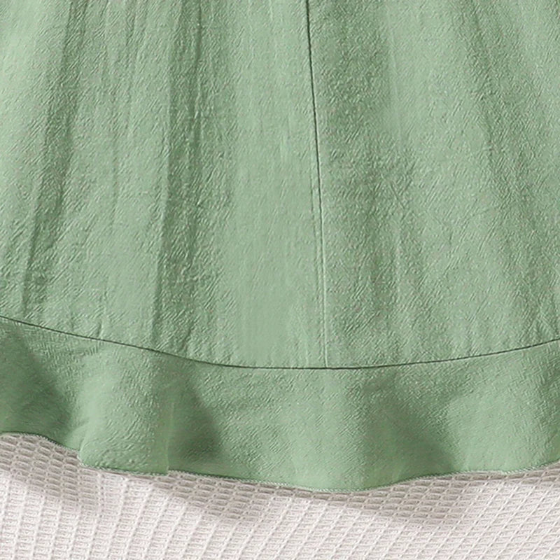 Summer Girl's Dress 8-12 Years Old Cute Bow-Embellished Slip Panel Uneven Hem Sweet Elegant Ladylike Fashion for Kids