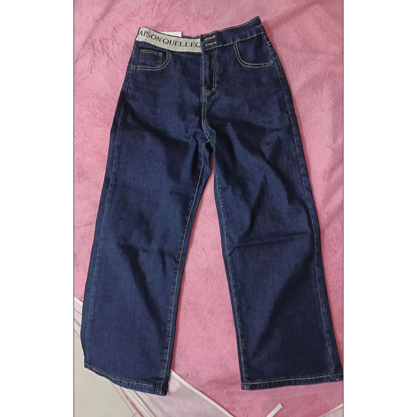 Wide Leg Pant Ladies High Waist Straight Tube Jeans