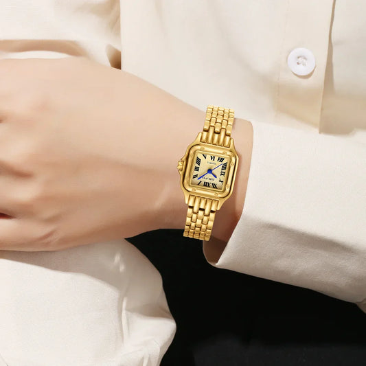 2026 Fashion Women Watch Calendar Stainless Steel Luxury Ladies Quartz Watches Business Female Clock (Without Box)