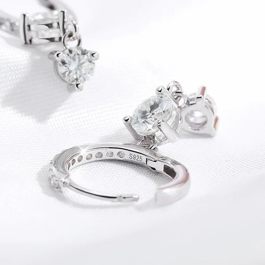 1.6cttw Moissanite Drop Earrings for Women Gold Color S925 Sterling Silver Earring Girls Luxury Gift Wholesale Jewelry