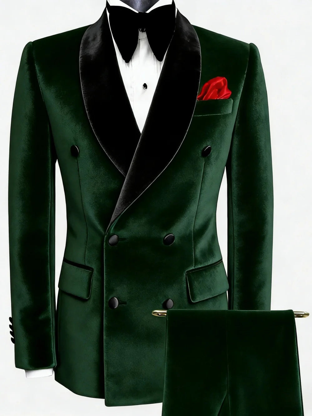 Man Velvet Slim Fit Suits 2 Pieces Dancing Wear Handsome Classic Suit Set For Men Wedding Birthday Outfit Plus Size Party Tuxedo