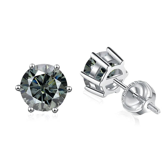 0.5ct 1ct Pink Grey Black Moissanite Earrings for Women 925 Sterling Silver Screw Earrings Women's Earrings Fine Jewelry