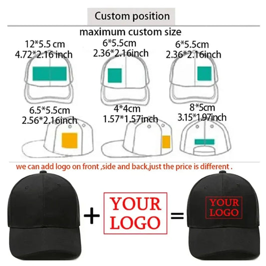 Custom DIY Baseball Caps For Men Woman Hat Custom Logo Men's cap Print Text Design Trucker velcro Hat designer cap men