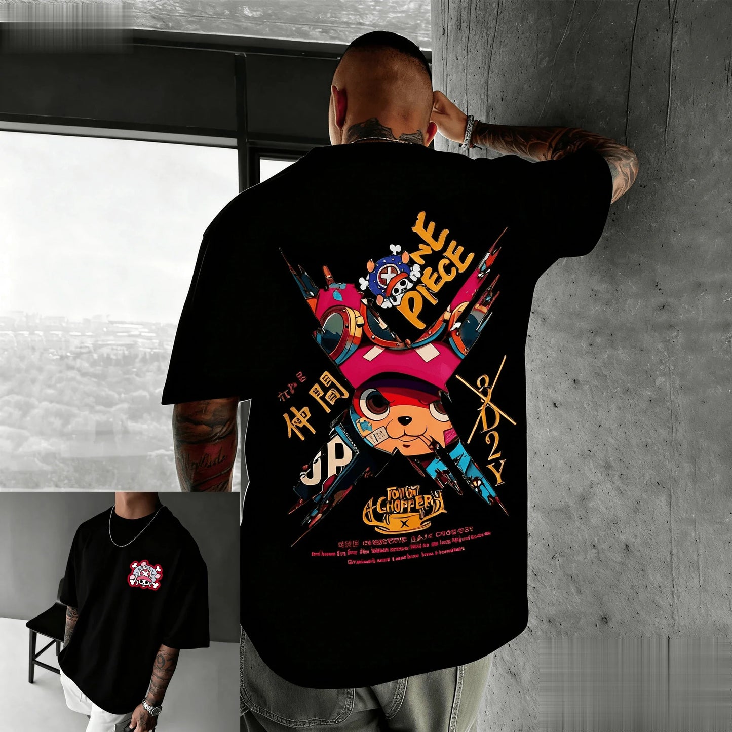 New One Piece Chopper Anime T Shirt Men Women Cotton Short Sleeve Tee Summer Cartoon Graphic Streetwear Casual Top Oversized Y2k