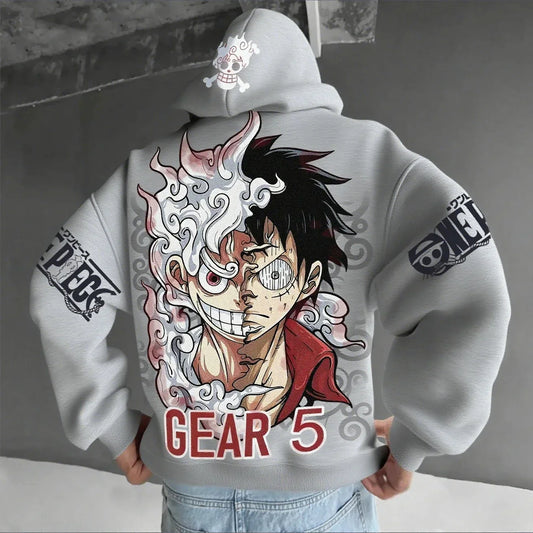 Anime Hoodie Men Women One Piece Luffy Gear 5 Nika Streetwear Casual Pullover Sweatshirt Long Sleeve Tops Autumn Winter Fashion
