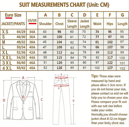 Elegant Men Slim Fit Suit Sets Formal Party Business Outfits Evening Prom Male Performance High Quality Blazer Pants 2 Pieces