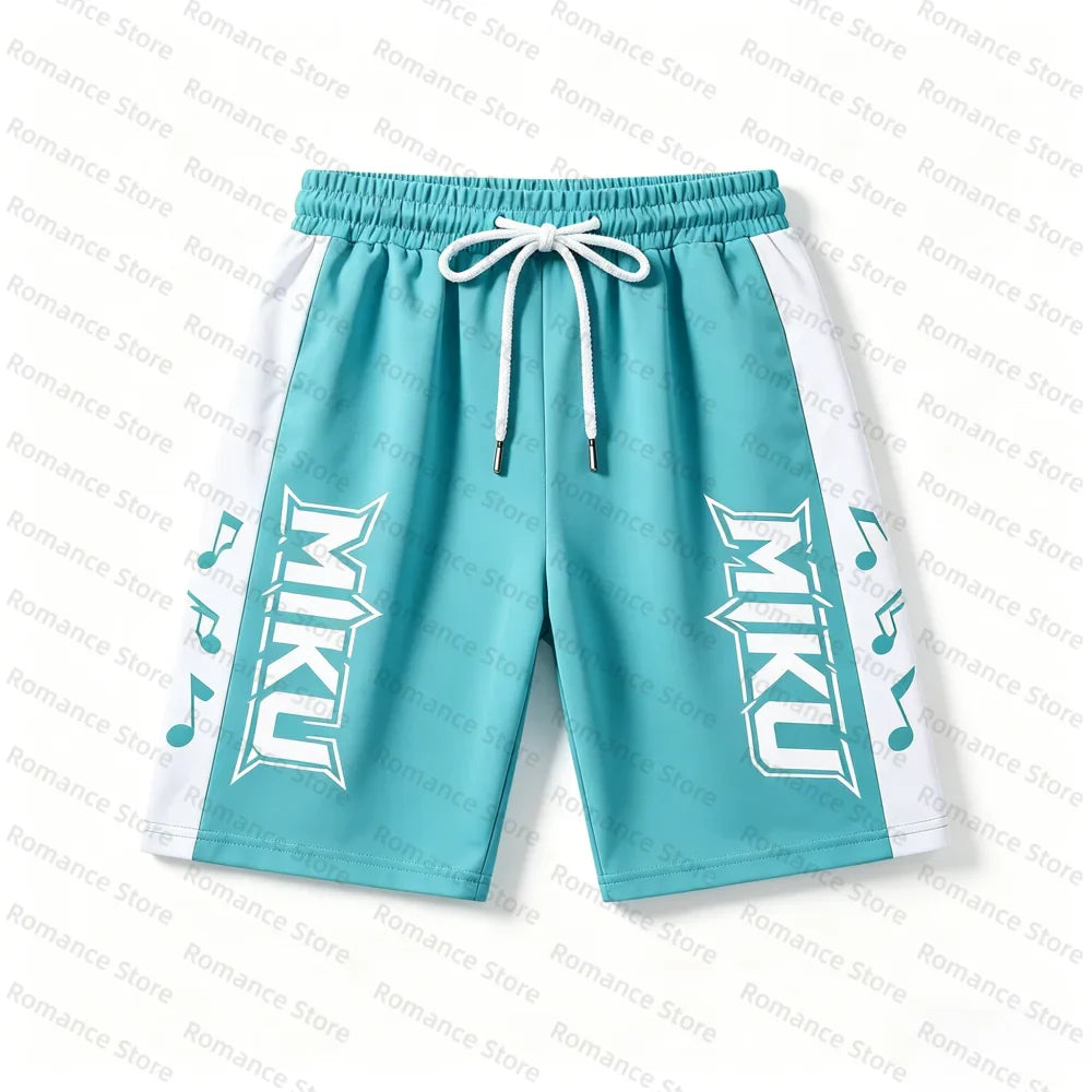 Hatsune M-Mi ku Anime 3D Print T-shirt Shorts Set Men Women t-shirt Short Set Summer Casual Streetwear Kids Cosplay Outfit 2Pcs
