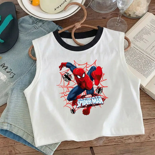 Summer Cute Cartoon Printed Boys Casual Outfits Kids Fashion Plaid Shorts Sets Children Sleeveless Top and Bottom Two Piece Sets