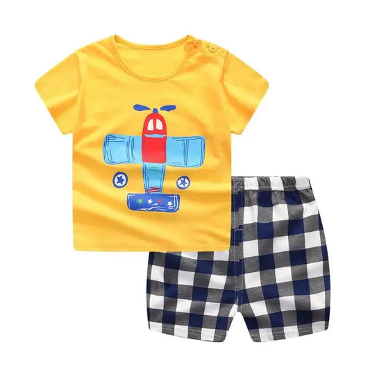 Toddler Boy Kids Clothes Lion Print Short Sleeve T-shirt + Shorts 2 Piece Set Baby Boy Girl Cloths Outfit