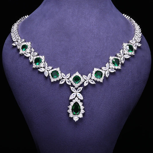 Unique Popular Jewelry 4-Piece Bridal Zirconia Women's Party Jewelry Set Dubai Nigeria CZ Crystal Wedding Jewelry Set